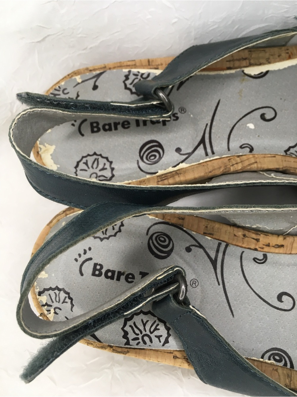Blue Leather BareTraps Rumily Slingback Closed Toe Comfort Sandals -9M- - Picture 6 of 9
